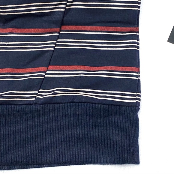 Joe’s Jeans Ribbed Trim Crew Neck Sweatshirt Navy Striped Size Small - Picture 5 of 8